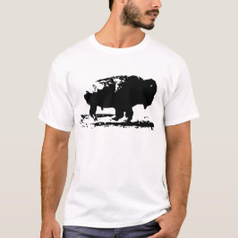 Buffalo Bison Pop Art uitvoeren T-shirt