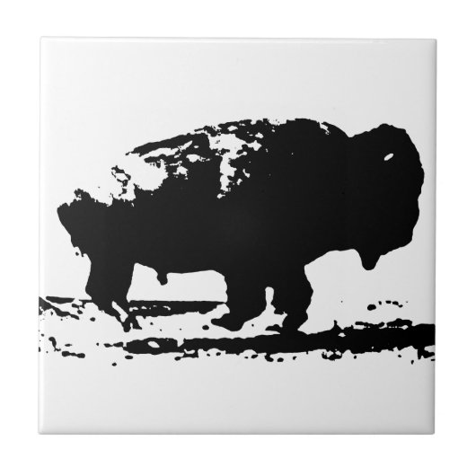 Buffalo Bison Pop Art uitvoeren Tegeltje (Voorkant)