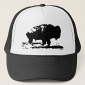Buffalo Bison Pop Art uitvoeren Trucker Pet (Voorkant)