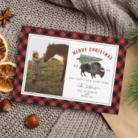 Buffalo Bison Pset Red Pset kerstfoto