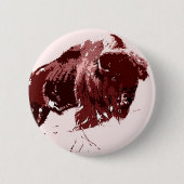 Buffalo - Bison Ronde Button 5,7 Cm (Voorkant)