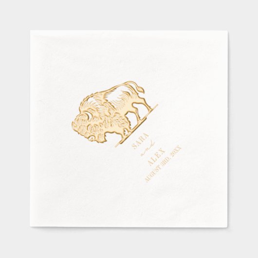 Buffalo Bison rustieke bruiloft Folie Servetten (Voorkant)