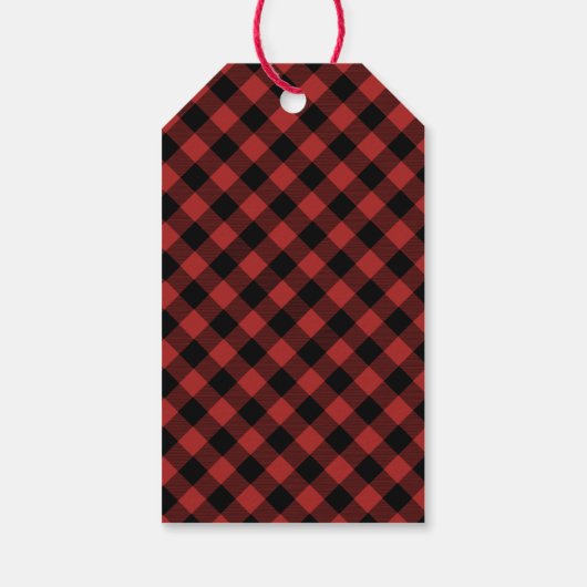 Buffalo Bison Santa Merry kerstboom Red Pset Cadeaulabel (Achterkant)