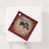 Buffalo Bison Santa Merry kerstboom Snow Favo Bedankjes Labels (In situ)