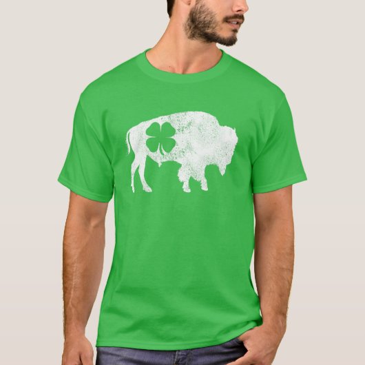 Buffalo Bison Shamrock St. Patrick's Day Saint Pad T-shirt (Voorkant)