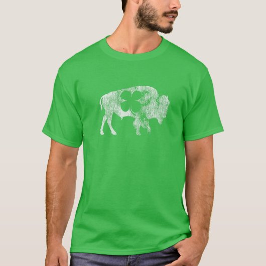 Buffalo Bison Shamrock St. Patrick's Day Saint Pad T-shirt (Voorkant)
