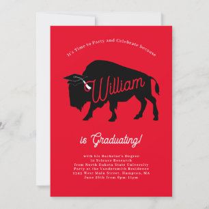 Buffalo Bison Silhouette Graduation Party Kaart
