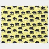 Buffalo Bison Silhouette Grassland Pattern Fleece Deken (Voorkant (Horizontaal))