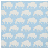 Buffalo Bison Silhouettes Blauw Stof (Swatch)