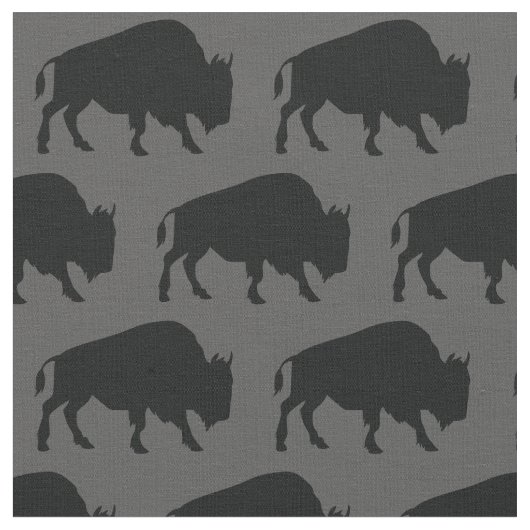 Buffalo Bison Silhouettes Grijs Stof (Close Up)
