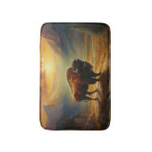 Buffalo Bison Sunset Silhouet Badmat (Voorkant Verticaal)