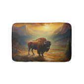 Buffalo Bison Sunset Silhouet Badmat (Voorkant)