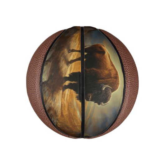 Buffalo Bison Sunset Silhouet Basketbal (Verticaal)