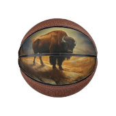 Buffalo Bison Sunset Silhouet Basketbal (Voorkant)