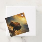 Buffalo Bison Sunset Silhouet Bedankjes Labels (In situ)