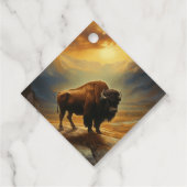 Buffalo Bison Sunset Silhouet Bedankjes Labels (Achterkant)