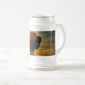 Buffalo Bison Sunset Silhouet Bierpul (Voorkant rechts)
