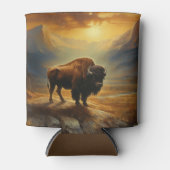 Buffalo Bison Sunset Silhouet Blikjeskoeler (Voorkant)
