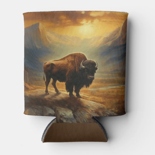 Buffalo Bison Sunset Silhouet Blikjeskoeler (Voorkant)