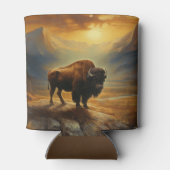 Buffalo Bison Sunset Silhouet Blikjeskoeler (Achterkant)