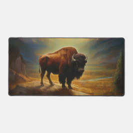 Buffalo Bison Sunset Silhouet Bureaumat