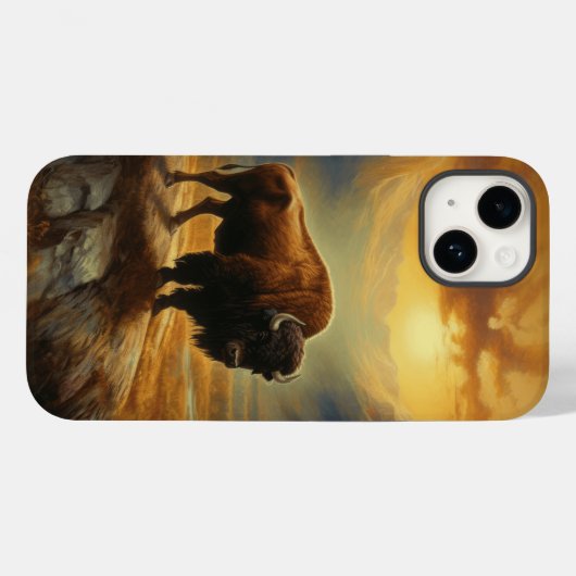 Buffalo Bison Sunset Silhouet Case-Mate iPhone Case (Achterkant (horizontaal))