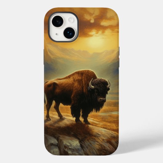 Buffalo Bison Sunset Silhouet Case-Mate iPhone Case (Achterkant)