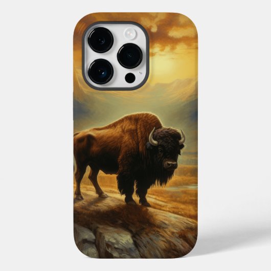 Buffalo Bison Sunset Silhouet Case-Mate iPhone Case (Achterkant)
