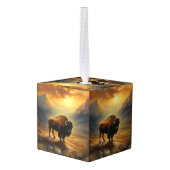 Buffalo Bison Sunset Silhouet Decoratie (Achter hoekig)