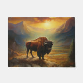 Buffalo Bison Sunset Silhouet Deurmat (Voorkant)