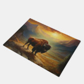 Buffalo Bison Sunset Silhouet Deurmat (Schuin)
