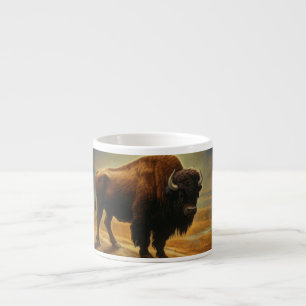 Buffalo Bison Sunset Silhouet Espresso Kop
