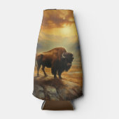 Buffalo Bison Sunset Silhouet Flesjeskoeler (Voorkant)