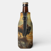 Buffalo Bison Sunset Silhouet Flesjeskoeler (Fles Achterkant)