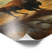 Buffalo Bison Sunset Silhouet Foto Afdruk (Hoek)