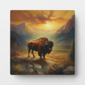Buffalo Bison Sunset Silhouet Fotoplaat (Voorkant)