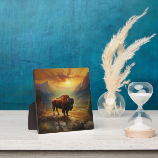 Buffalo Bison Sunset Silhouet Fotoplaat (Insitu)