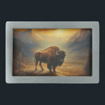 Buffalo Bison Sunset Silhouet Gesp<br><div class="desc">Leg de ongetemde schoonheid van het Amerikaanse westen vast met onze adembenemende Sunset Buffalo Bison Silhouette Art Print. Gelegen tegen een achtergrond van een stralende, amberkleurige zonsondergang, staat een majestueuze buffelbizon trots aan de horizon, zijn formidabele aanwezigheid versterkt door het gouden licht. Dit prachtige kunstwerk viert de geest van het...</div>