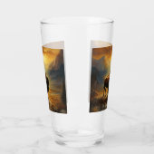 Buffalo Bison Sunset Silhouet Glas (Links)