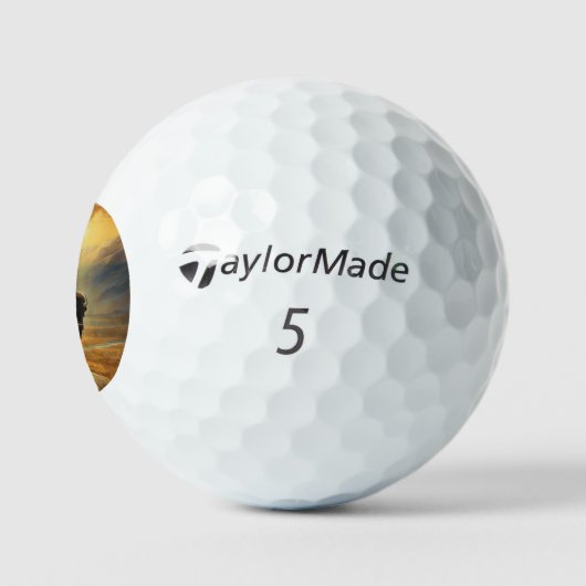 Buffalo Bison Sunset Silhouet Golfballen (Logo)