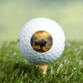 Buffalo Bison Sunset Silhouet Golfballen (Insitu Shirt)