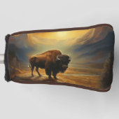Buffalo Bison Sunset Silhouet Golfheadcover (Voorkant)