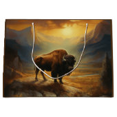 Buffalo Bison Sunset Silhouet Groot Cadeauzakje (Voorkant)