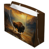 Buffalo Bison Sunset Silhouet Groot Cadeauzakje (Achterkant Gekanteld)