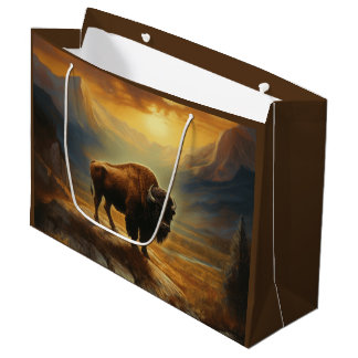 Buffalo Bison Sunset Silhouet Groot Cadeauzakje