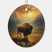 Buffalo Bison Sunset Silhouet Keramisch Ornament (Links)