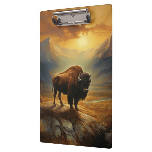 Buffalo Bison Sunset Silhouet Klembord (Links)