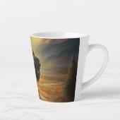 Buffalo Bison Sunset Silhouet Latte Mok (Rechts)