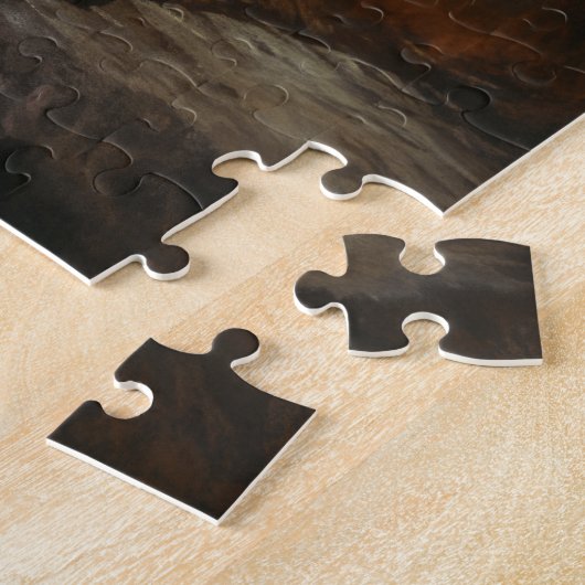 Buffalo Bison Sunset Silhouet Legpuzzel (Zijkant)