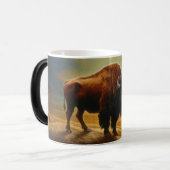 Buffalo Bison Sunset Silhouet Magische Mok (Voorkant links)